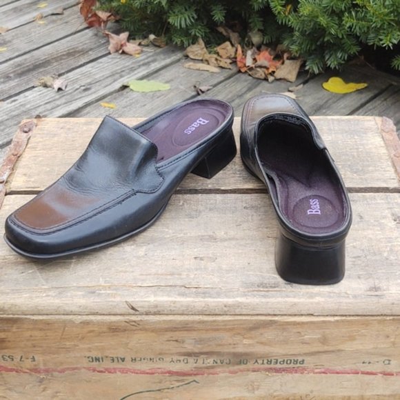 Bass Shoes - NWOT! Bass Celia classic Black Leather Mules